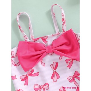 MG-Baby Girl Dưa Hấu In Đồ Bơi Dễ Thương Thời Trang Spaghetti Dây Đeo Đồ Bơi Không Tay Có Mũ