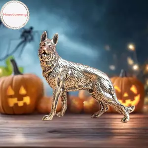 Hodou Vintage Đồng Luy Chó Thu Nhỏ Các Bức Tượng Nhỏ Để Bàn Đồ Trang Trí Nhỏ Đồng Sói Trà Thú Cưng Trang Trí Nhà Cửa VN