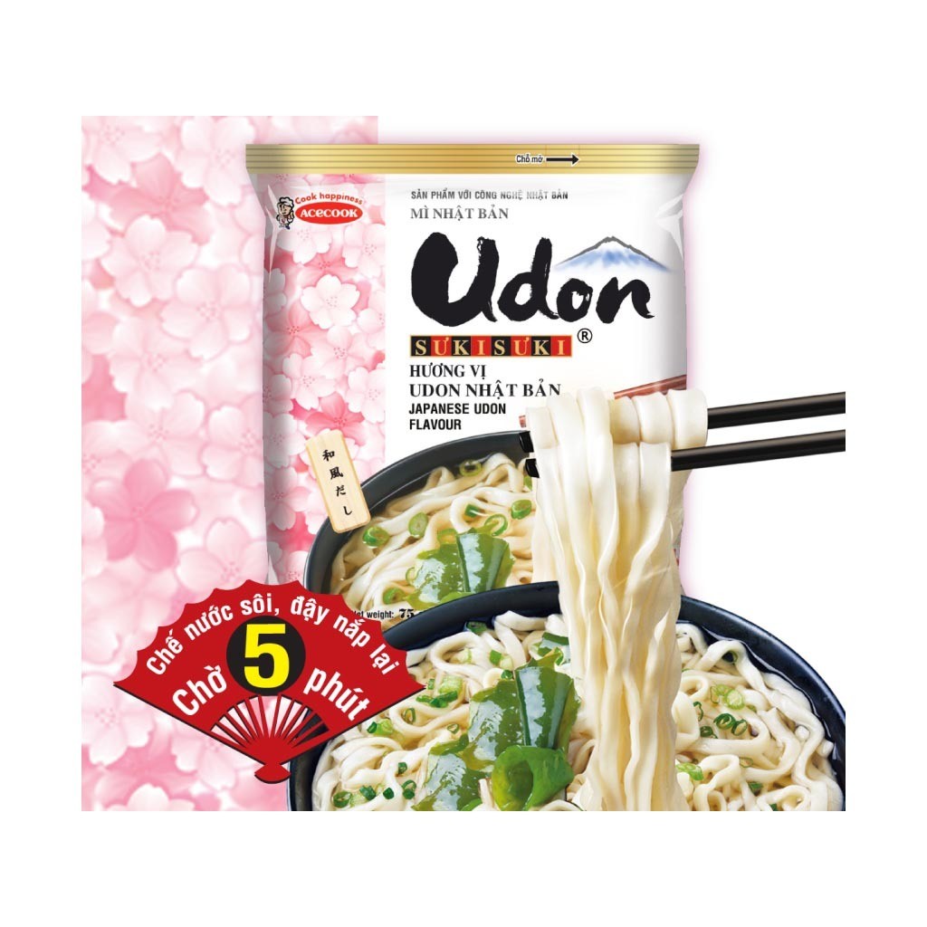 Thùng 24 gói mì Udon Sưkisưki vị Udon Nhật Bản 75g