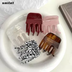 Kẹp Tóc SMILE, Kẹp Vuốt Tóc Acetate Dài 4.5cm, Kẹp Tóc Đuôi Ngựa Cao Retro Cua Tóc Cho Bé Gái Và Nữ