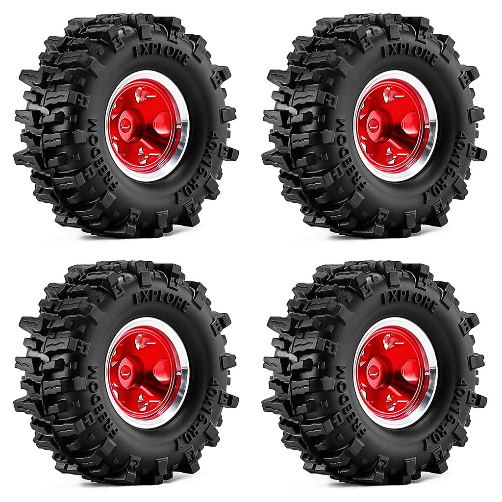 4 40mm 3mm Hex 0.7 "Kim Loại RC Bánh Xích Lốp Và Bánh Xe Cho 1 / 30 Trục SCX30 Ford Bronco Wrangler K10 Nâng Cấp Phần