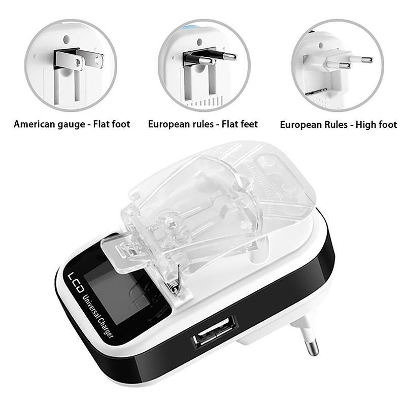 Bộ sạc pin đa năng NS Sạc tường USB du lịch có màn hình LCD cho máy ảnh điện thoại di động NS