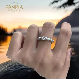 PNPIA- Pháp Vintage Zircon Giả Ngọc Trai Nhẫn Nữ Thanh Lịch Co Giãn Đính Hạt Nhẫn Sang Trọng Tiệc Cưới Trang Sức Quà Tặng