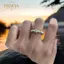 PNPIA- Pháp Vintage Zircon Giả Ngọc Trai Nhẫn Nữ Thanh Lịch Co Giãn Đính Hạt Nhẫn Sang Trọng Tiệc Cưới Trang Sức Quà Tặng