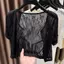 Áo len Cardigan bên ngoài chống nắng ren phù hợp với váy Sling Khăn choàng lưới ngắn tay Áo mỏng