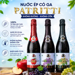 Nước Ép Có Ga Patritti Không Đường Không Cồn 750ml Thơm Ngon Tươi Mát, Sảng Khoái