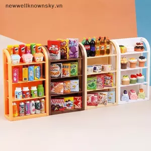 MỚI 1: 12 Nhà Búp Bê Thu Nhỏ Siêu Thị Kệ Trưng Bày Đứng Lưu Trữ Ra Cảnh Trang Trí Đồ Chơi Nhà Búp Bê Phụ Kiện SKY