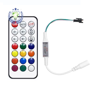 Đèn giao hưởng Mini 21 nút không dây BZJ9 RF có bộ điều khiển Bộ điều khiển làm mờ toàn màu WC2811 / 2812b