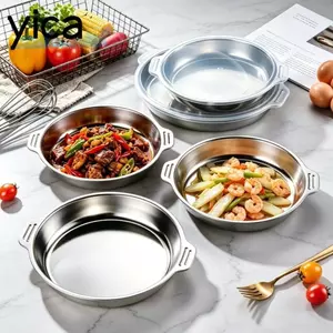Khay dã ngoại YICA, Hình tròn có nắp Khay chuẩn bị bữa ăn, Hộp đựng thực phẩm bằng thép không gỉ đa chức năng Dụng cụ nhà bếp