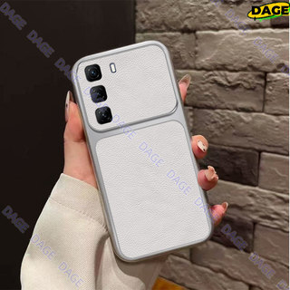 Ốp Điện Thoại Cho Infinix Hot 60i 50i Hot 60 Pro + Hot 50 Pro + Plus 4G 5G + Premium Simple White Lychee Dermatoglyph Vỏ Cửa Sổ Lớn Bao Gồm Tất Cả Mặt Sau Chống Rơi