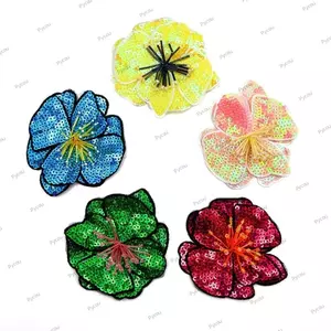 PYCOU Hoa Táo, Hạt Handmade Kích Thước Lớn May Trên Miếng Dán, Thời Trang Một Lớp DIY Nhiều Màu Sắc Kim Sa Lấp Lánh Sửa Chữa Lỗ Đính Chất Liệu Phụ Trợ