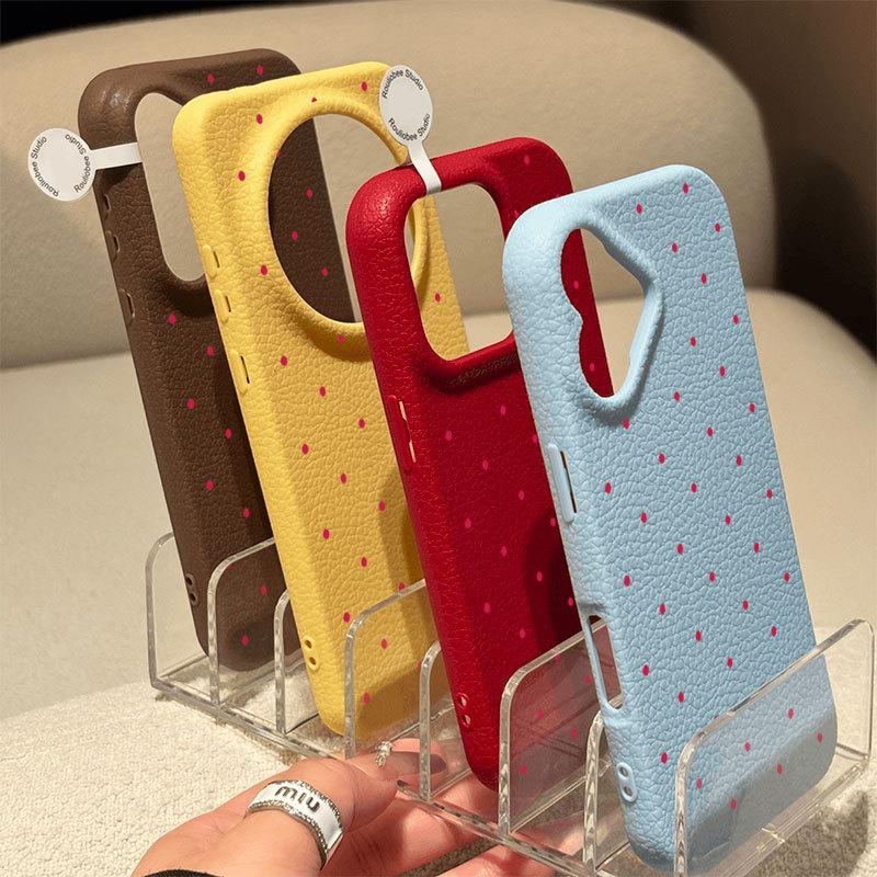 Ốp lưng iPhone chất lượng cao chống sốc họa tiết da mềm TPU chấm bi - iP X/XS/11/12/13/14/15/16/17/Plus/Pro/Max/Air