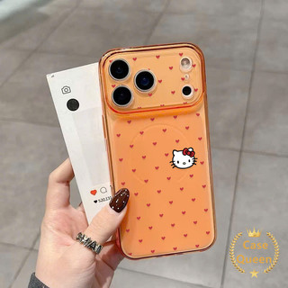 Ốp Lưng Tương Thích Cho iPhone 16 17 15 13 11 12 14 Pro Max 17 Air 14 Plus Full Màn Hình Red Love Kitty Cat Corning Case