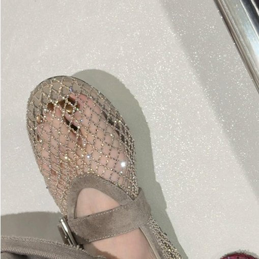 Mùa Hè Fishnet Thoáng Khí Dệt Mary Jane Giày Sandal Thời Trang Thoải Mái Mặc Bên Ngoài Chống Trơn Trượt Chống Mài Mòn Đế Bằng Giày Nhà Máy Giá Bán Buôn