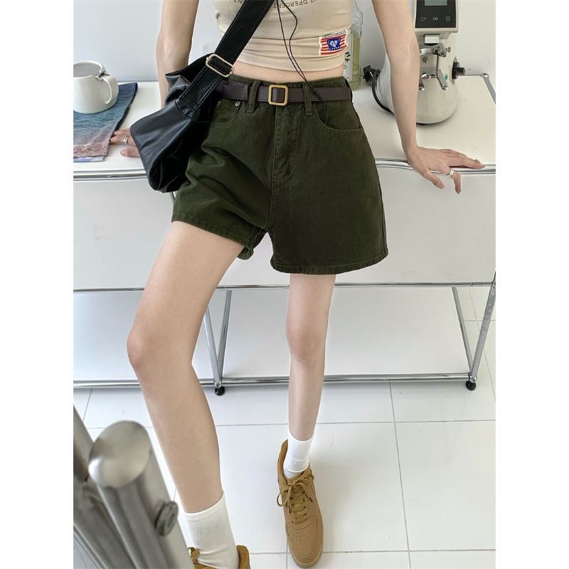 [Seckill trong thời gian có hạn] Quần short Denim xanh cổ điển dành cho nữ Mùa hè Phong cách mới Phiên bản Hàn Quốc Eo cao Slimer Look A-Line Uốn cạnh