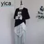 Váy buộc dây YICA, Váy quấn nhẹ ngắn, Váy băng thiết kế nhiều lớp dành cho nữ