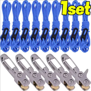 1 BỘ - Dây Polyester Điều Chỉnh Dây Căng Ròng Rọc Ratchet Dây Buộc Xuống Dây Thép Không Gỉ Móc Xe Tải Hàng Hóa Hành Lý Sửa Cắm Trại