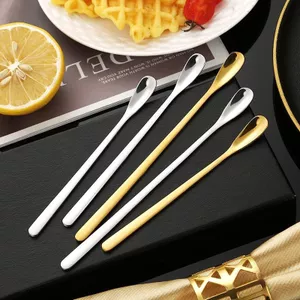 Tay Cầm Dài 304 Thìa Cà Phê Bằng Thép Không Gỉ Bartending Nhỏ Khuấy Thìa Chịu Nhiệt Độ Cao Thìa Gia Vị Thìa Đá Dài 26.6.3