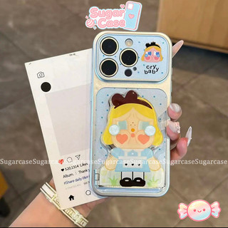 Ốp Lưng Cho IPhone 17Air 13 11 17 16 15 14 12 Pro Max 16 7 8 15 Plus Bìa mềm hoạt hình dễ thương Crybaby Bracket