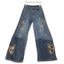 Retro Bướm Xanh Rỗng Quần Jean Ống Rộng Nữ Mùa Hè 2026 Phong Cách Mới Cao Cấp Rời Rách Quần Thẳng
