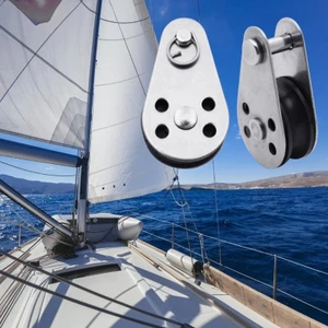 Yoo Cấp Công Nghiệp Thép Không gỉ Ròng Rọc Nylon Cắm Trại Bánh Răng Ròng Rọc Cho Thuyền buồm Cột Cờ Và Thiết Bị Ngoài Trời
