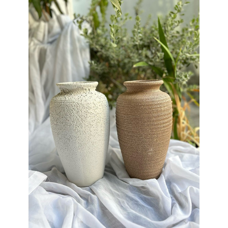 Bình Gốm Cắm Hoa Lọ Hoa Trang Trí Nhà Đẹp, Decor Nội Thất Phòng Khách Men Atlantis  - Gốm Bát Tràng