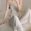Bộ đồ ngủ Vest không tay mùa hè Bộ đồ mặc nhà phong cách phương Tây cao cấp