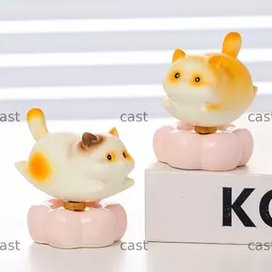 CAST Trang trí máy tính để bàn, Các bức tượng động vật Nhựa Trang trí mèo, Hoạt hình dễ thương Đế Mini Hình quà tặng dễ thương