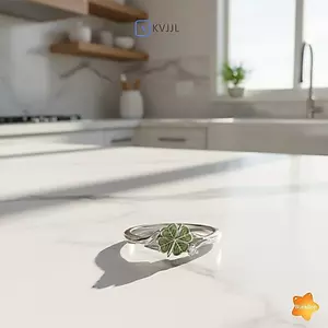 Nhẫn đôi mở có thể điều chỉnh cỏ bốn lá dành cho nữ Cô gái Trang sức gợi cảm lãng mạn cho đám cưới Trang phục buổi tối mới