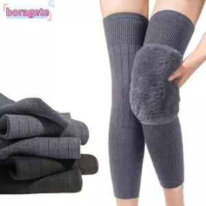 BORAGETE Tay áo đầu gối ấm áp, Miếng đệm đầu gối mùa đông chống gió dày, Đàn hồi bền Plus Nhung Hỗ trợ đầu gối đa năng Unisex