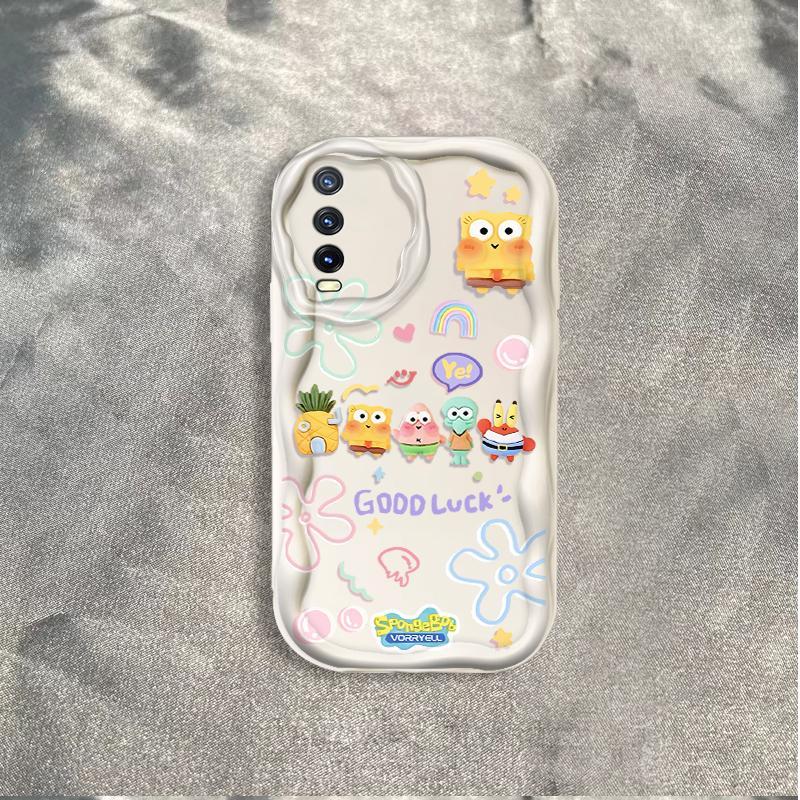 Thích hợp cho VIVO Y20 / Y20i Y20S / Y20A Y20s G / Y20G Y12S / Y12A Y11S V2029 Vỏ kem 3D TPU mềm SpongeBob SquarePants Vỏ điện thoại chống sốc