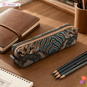 BEABOUT Bút Chì, Túi Đựng Bút Chì Phong Cách Thêu, Retro Mềm Cảm Ứng Chống Rơi Dễ Dàng Vệ Sinh Túi Cọ Trang Điểm Bé Gái