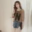 Áo thun cỡ lớn Nữ 2026 Phong cách mới Mùa hè béo Sister Phiên bản Hàn Quốc Rời cổ chữ V Top Sling hai mảnh Tay ngắn thông thường