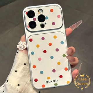 Ốp Lưng Tương Thích Cho iPhone 16 17 15 11 13 12 14 Pro Max 17 Air 14 Plus Full Màn Hình Màu Đỏ Chấm Bi Tức Thì Miếng Dán