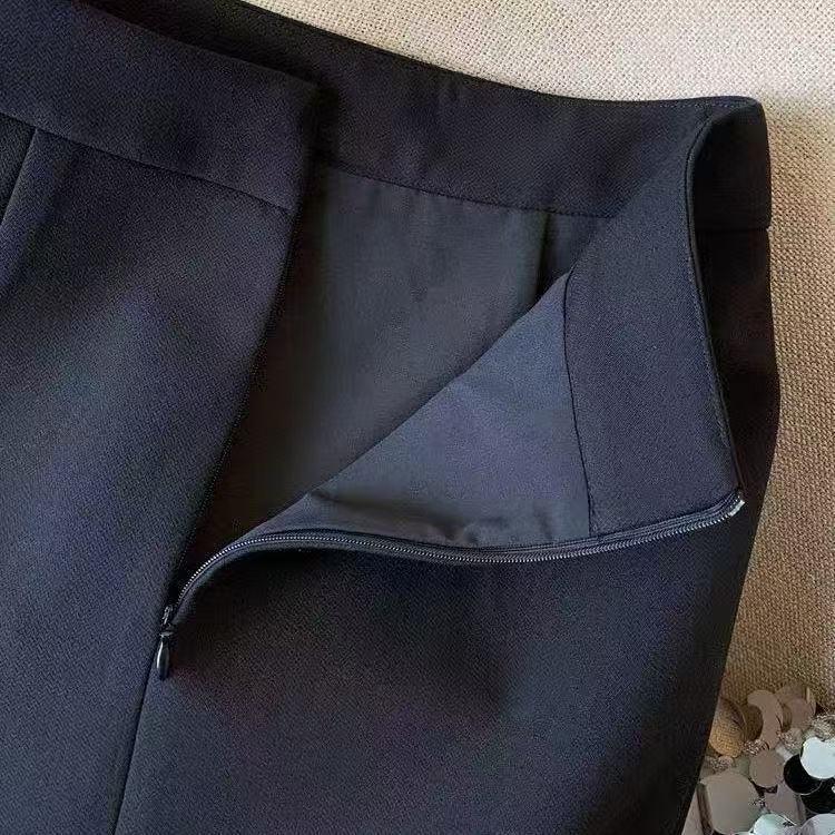 [Hàng mới về] Váy xếp ly mùa xuân mùa hè màu đen phong cách mới, thời trang xếp ly nhỏ thanh lịch