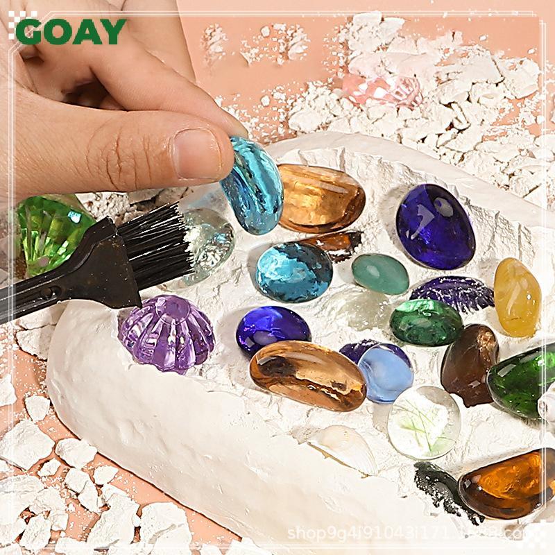GOAY 1 Bộ Đá Quý Đào Kho Báu Khủng Long Hóa thạch Khai thác Kho Báu Hộp Mù Trẻ Em Khảo Cổ Đồ Chơi Khai quật VN