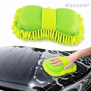 Găng tay rửa xe WANYEDI, Miếng bọt biển rửa xe loại bỏ bụi sợi nhỏ, Khăn giặt thấm hút chi tiết bền
