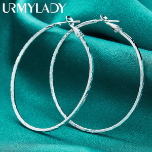URMYLADY Bạc 925 Xoắn Dây Bông Tai Nữ Cưới Đính Hôn Tiệc Thời Trang Quyến Rũ Trang Sức