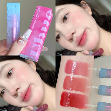 Môi thạch trong suốt!Uhue Hơi Say Gương Son Môi Chắc Chắn Son Bóng Thấp Nước bão Hòa G622 Trơn Son Bóng