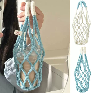 Mới Ins Phong Cách Tay Dệt Cốc Lưới Túi Di Động Cầm Tay Cốc Tay Cho Trà Sữa Cà Phê Cốc Nước Du Lịch Ngoài Trời Cốc