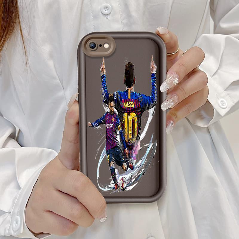 Ốp Lưng Cho iPhone 6 6s 7 8 se2020 Plus Hoạt Hình Silicon Phụ Kiện Vỏ Điện Thoại Mềm TPU World Cup Messi Cristiano Ronaldo Mắt Thiên Thần Ốp Lưng Chống Sốc