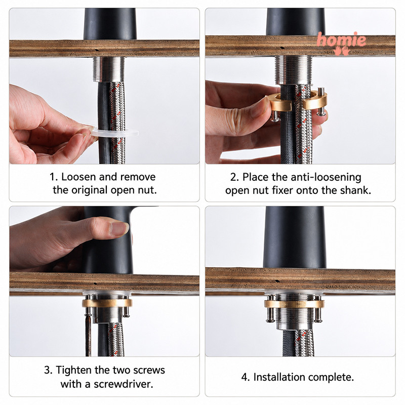 ✨Homie✨Bộ Đai Ốc Đệm Cao Su Cố Định Vòi Nóng Lạnh 31mm - Hợp Kim Nhôm Bền Nhẹ