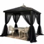 Rèm lưới Polyester ngoài trời có túi thanh cho sân Pergola và khu vực Gazebo