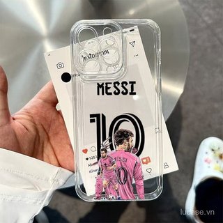 Ốp điện thoại trong suốt trong suốt không 10 Bóng Đá Màu Hồng Thích Hợp Cho iPhone 13promax 13 14 15 16 17 pro max 16pro 15promax 14promax xs xr 11promax Vỏ Silicon Linh Hoạt