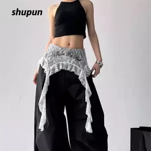 Váy Mini Ren SHUPUN, Váy Xù Ren Không Đều, Thiết Kế Thắt Lưng Cao Y2K Dạo Phố Váy Ruched