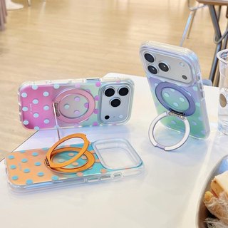Ốp Lưng Cứng Tương Thích Với iPhone 15 15Pro 15ProMax 16 16Pro 16ProMax 17 17Pro 17ProMax Ốp Nam Châm Họa Tiết Điểm Sóng Mờ