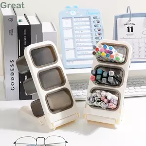 Hộp đựng bút xiên TUYỆT VỜI, Hộp đựng máy tính để bàn có thể gập lại dung tích lớn, Hộp đựng cọ trang điểm đa chức năng có thể tháo rời Đồ dùng văn phòng
