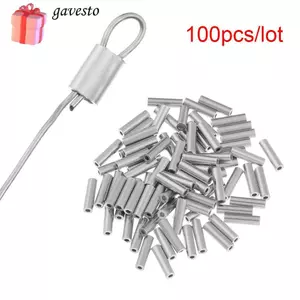 GAVESTO 100 Cái / lốc Dây Câu Ống Di Động Đầu Nối Nhôm Tròn Nhôm Đơn