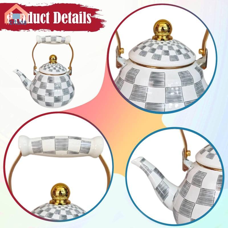 Acutuna Men Ấm Trà Có Tay Cầm, Nồi Nước Trang Trí, Cầm Chắc Chắn, Chịu Nhiệt, Phù Hợp Nhà Hàng