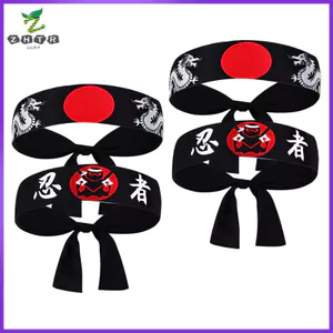 4 Băng Đô Samurai Trang Phục Đầu Bếp Bandana Cho Nam Nhật Bản Karate zhenghtr